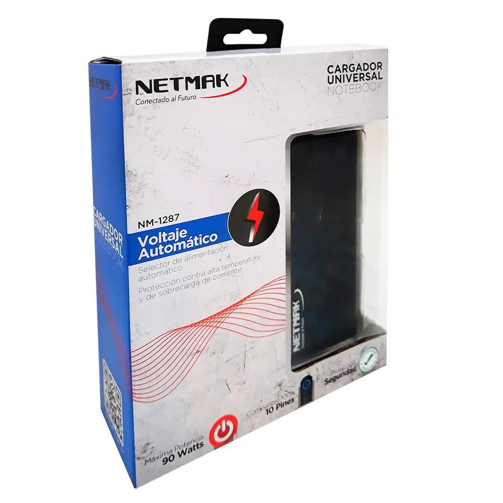 CARGADOR NOTEBOOK NETMAK NM-1287 90W AUTOMÁTICO