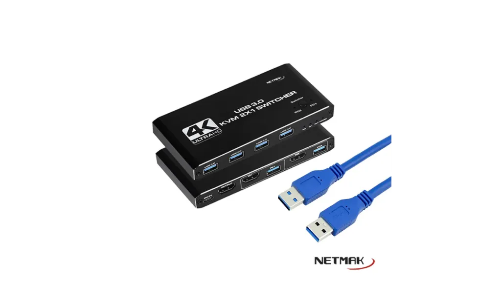 SWITCH KVM 2 PUERTOS NETMAK NM-KVM2